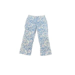 Vintage Lilly Pulitzer White Label Golf Pants 8 blue fish floral Cropped
